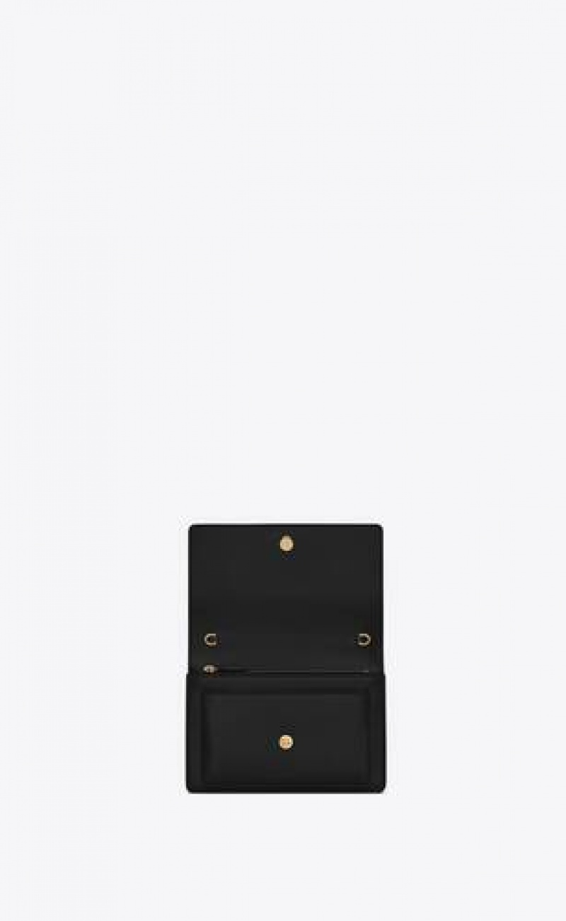 YSL Sunset Chain Wallet In Smooth Leather Black | Philippines_YSL23858