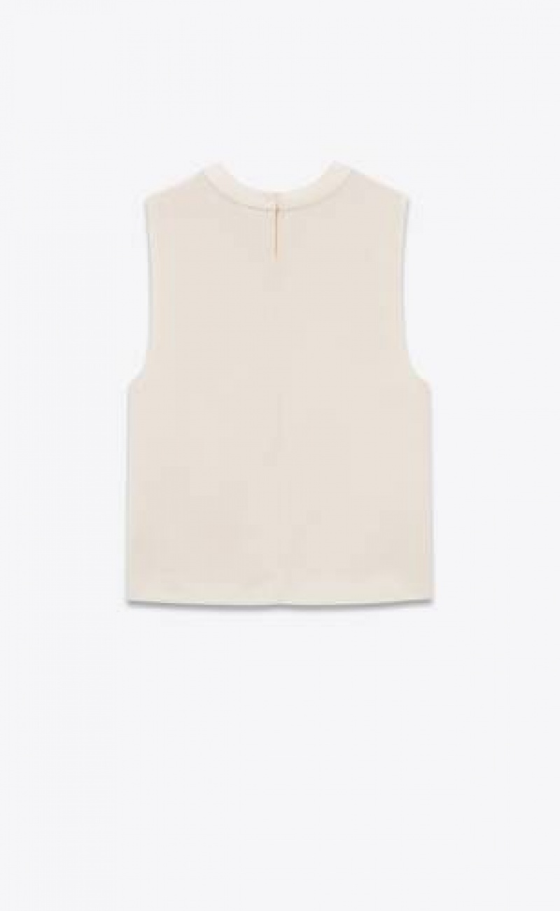 YSL Tank Silk Satin White | Philippines_YSL33060