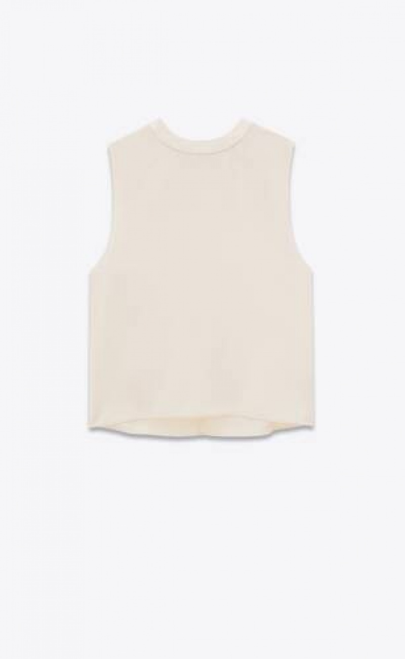 YSL Tank Silk Satin White | Philippines_YSL33060