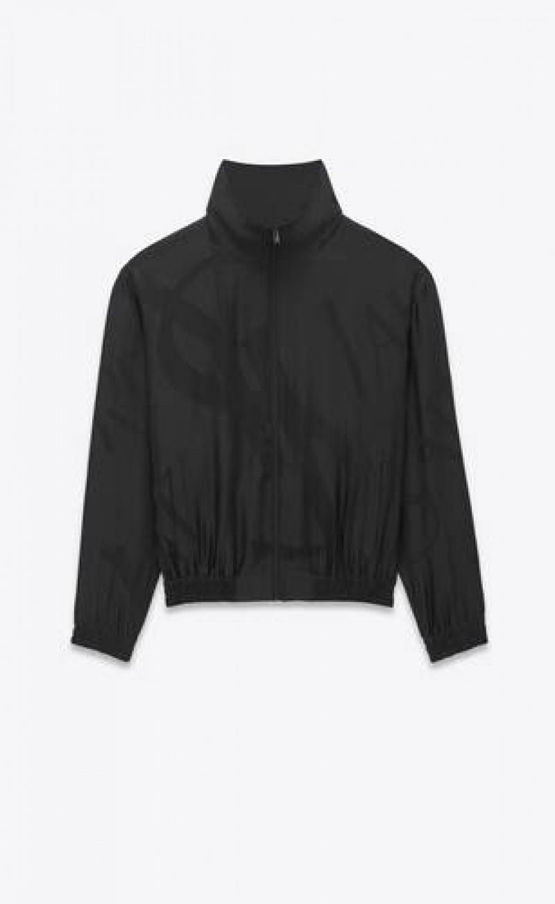 YSL Teddy Jacket In Oversized Cassandre Silk Twill Black | Philippines_YSL85510