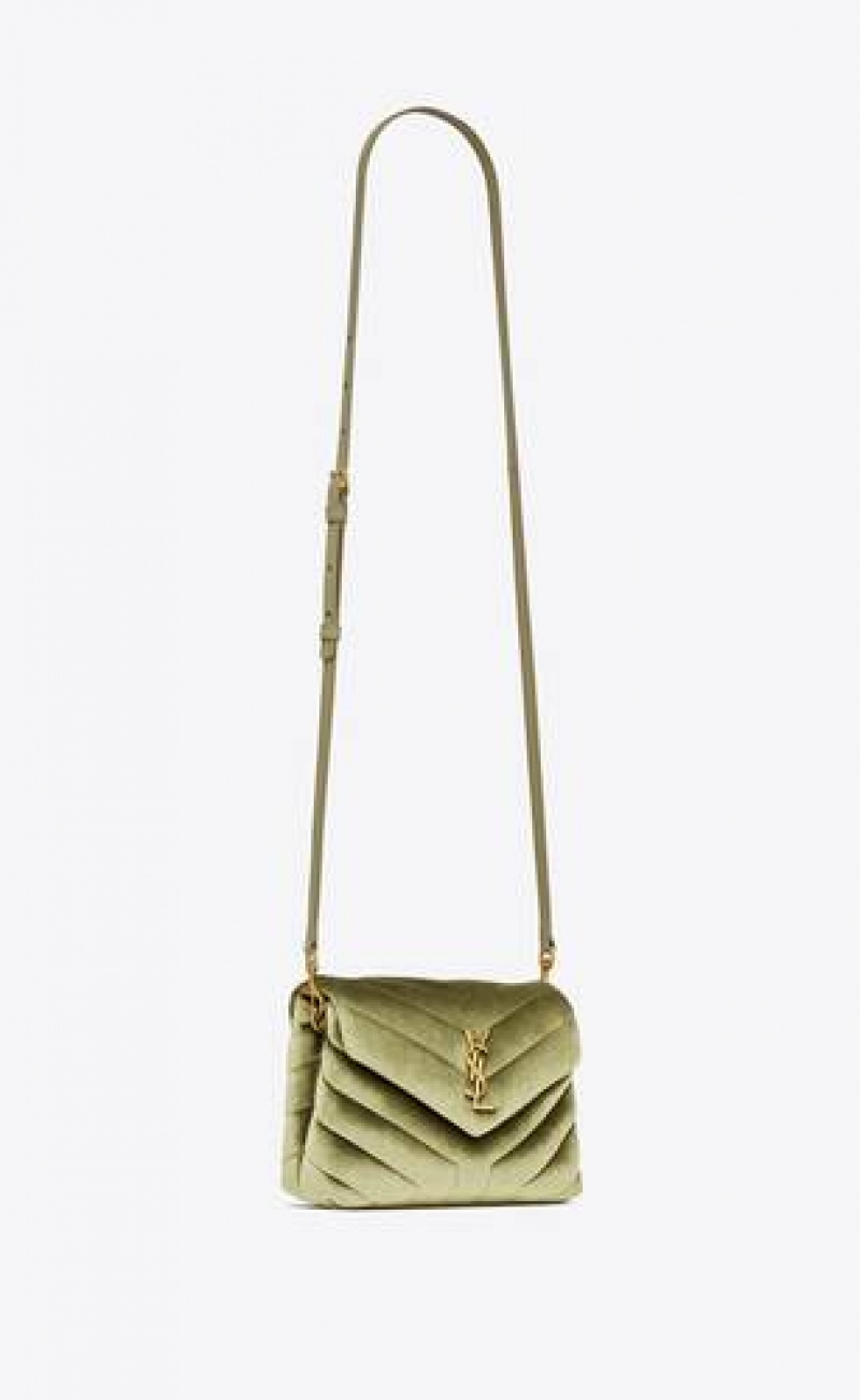 YSL Toy Loulou In Quilted Velvet Olive | Philippines_YSL66527