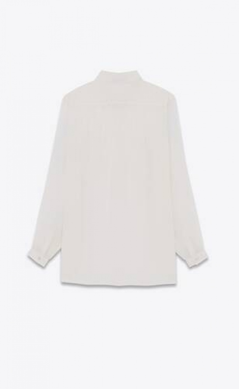 YSL Tunic Striped Cupro White | Philippines_YSL98892