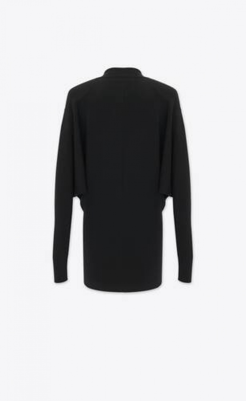 YSL V-neck Sweater Wool Black | Philippines_YSL11002