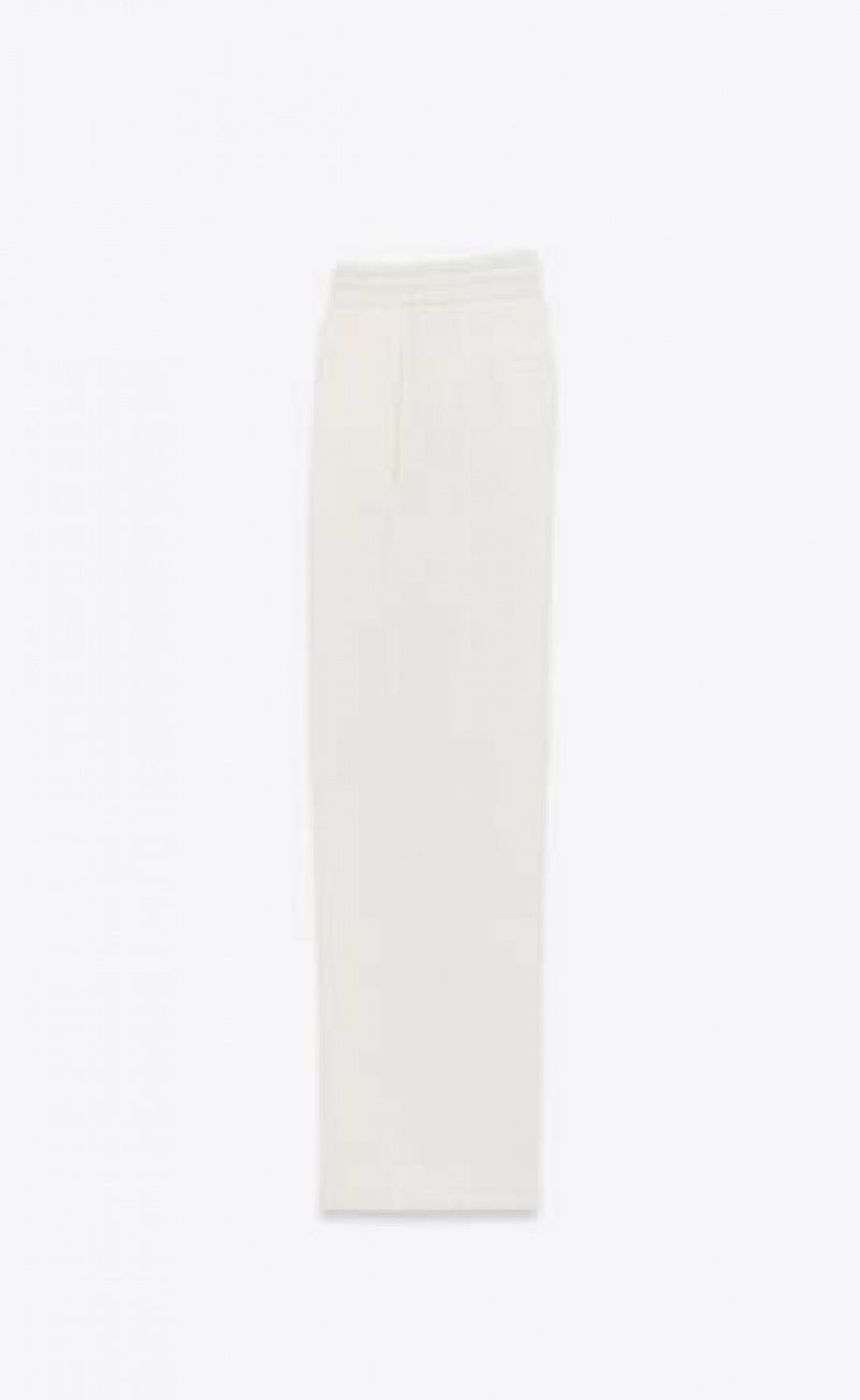 YSL Wide-leg Sweatpants In Fleece White | Philippines_YSL72434